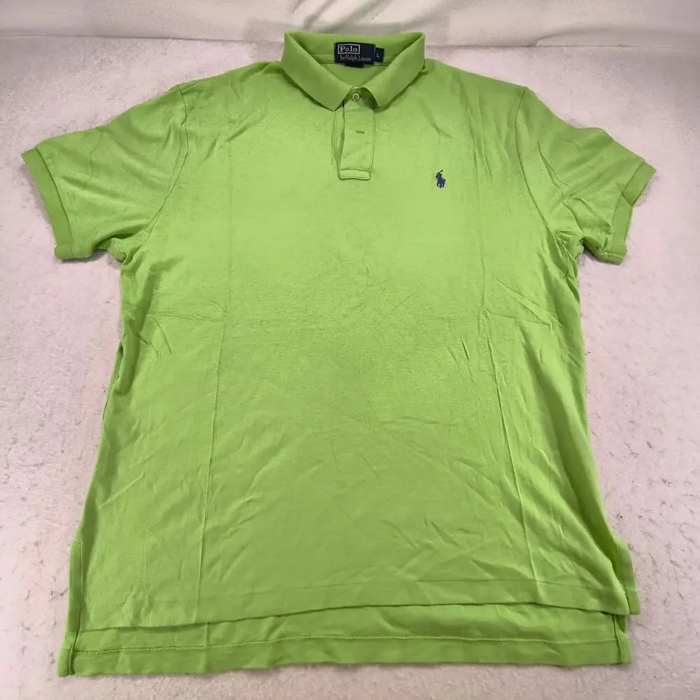 Polo by Ralph Lauren Short Sleeve Collared Polo Shirt Mens Size L Green Blue